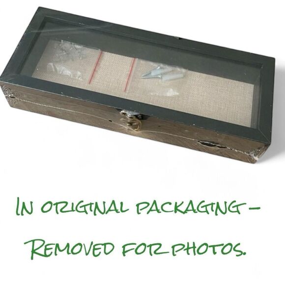 GraduatePro Rustic Black Shadow Box Frame Linen Back Hinged Glass Window - Picture 4 of 16